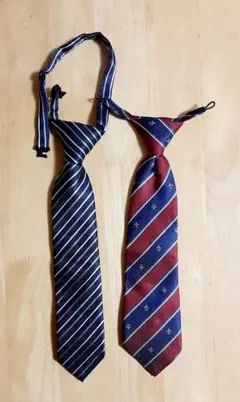 ネクタイ　キッズ　子供　ネイビー　レッド　ストライプ