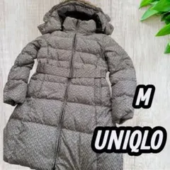 UNIQLO ロングダウンジャケット コート 総柄 ベルト付き ユニクロ　即完売