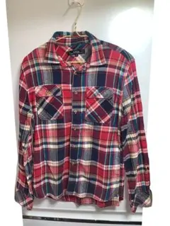 フランネルシャツ　シャツ　メンズ　赤　青　チェック　レッド　ブルー　s m
