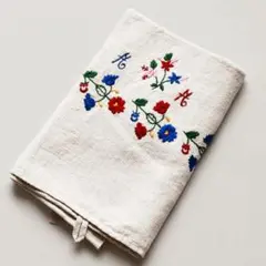ハンガリー ヴィンテージ 手刺繍フラワー 手織りリネンクロス 【sa1030】 ハンガリー ヴィンテージ 手刺繍フラワー 手織りリネンクロス 【sa1030