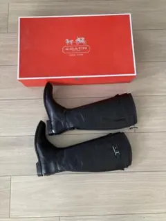 COACH ブラックレザー ロングブーツ 36 M