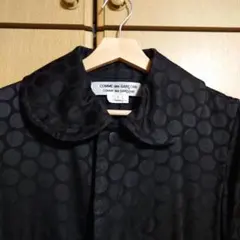 丸襟 COMME des GARÇONS 水玉 ドット 地模様 コート ブラックのサムネイル