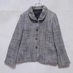 シーパーノーヴァ ツイード ジャケット ショールカラー 総柄 【ウール混】L