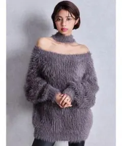 【GYDA】2WAYシャギーチョーカーニットトップス