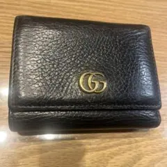332 GUCCI グッチ 二つ折り財布 GG ゴールドロゴプレート Wホック