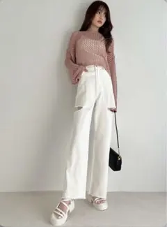 GRLスリットダメージワイドパンツ[gm633]