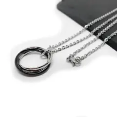 男女兼用 3連リングネックレス メガネホルダーネックレス