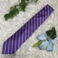 新品未使用　ブルックスブラザーズ　ネクタイ　紫　斜めストライプ　税抜7500円