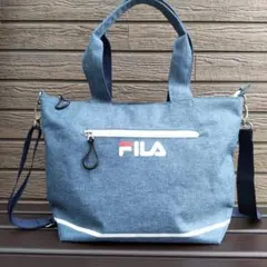 FILA 2WAY トートバッグ ショルダー デニム調 美品 シンプル