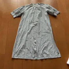 ストライプ 半袖 シャツワンピース