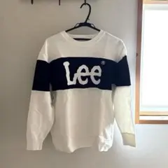 Lee ロゴ入り長袖トレーナー ホワイト/ブラック 春 シンプル