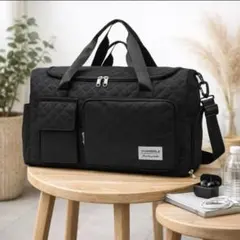 【期間限定セール】ボストンバッグ やわらか素材 ブラック