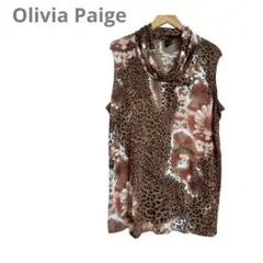 海外古着【Olivia Paige 】花柄ヒョウ柄　チュニック 2Xサイズ