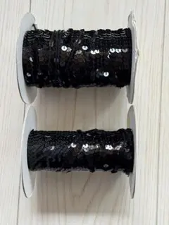 ブラック スパンコールリボン