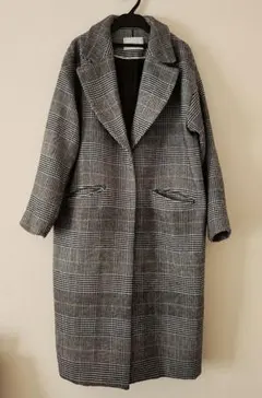 グレー系チェック ダブルブレストチェスターコート
