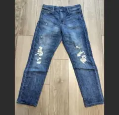 ユニクロ ダメージ加工スリムフィットデニムパンツ S
