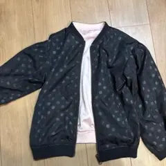 リバーシブル ブルゾン ドット柄 ピンク ブラック