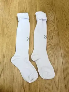 【サッカーソックス】ホワイト　キッズ21〜24cm