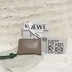 美品】ロエベ LOEWE ジップコインパース ノット ミニ財布 タン