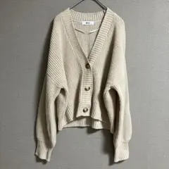 【wego】カーディガン　ニット　セーター　長袖　Ｖネック　ゆったり　オフィス