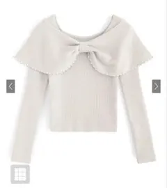 GRL ビックリボンパールニットトップス[dr672] アイボリー