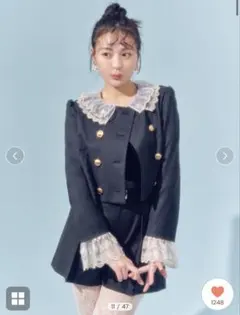 Lily Brownスカラップビジューアタッチドジャケット CGRYのサムネイル