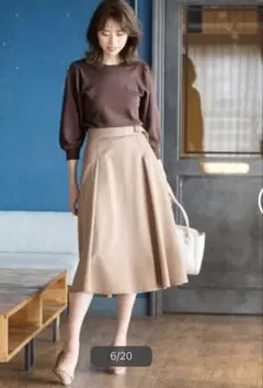 anysis ベージュスカート　チノライクタック スカート