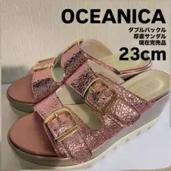 オセアニカ 日本製 ゴートレザー ダブルバックル サンダル 23cm ピンクのサムネイル