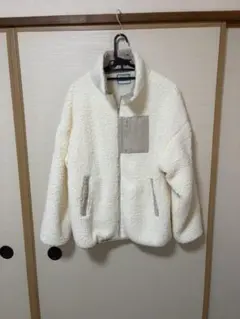 もこもこ ボアジャケット フリース アウター 白 ホワイト 男女兼用