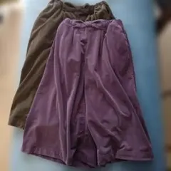 長ズボン 120-130 紫 カーキ 2色セット