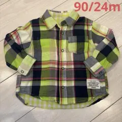 BREEZE チェックシャツ ネオングリーン