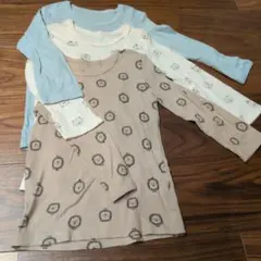 ★ライオンクマプリント アンダーシャツ★ 長袖3枚セット110サイズ