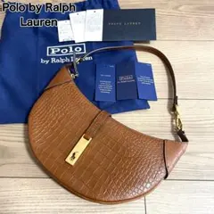 未使用級/POLO RALPH LAUREN ID クロコダイル調　ブラウン