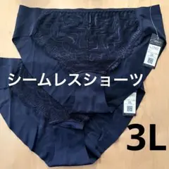 フロントレース　シームレスショーツ　2枚セット　3L ブラック　黒