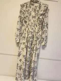 花柄フリル ワンピース