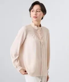 ANAYI アナジョーゼットラッフルバイカラーブラウス 38 - メルカリ