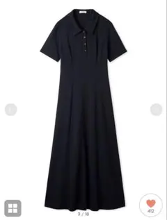 PINUE ポロカラーカットワンピース BLACK タグ付き Sサイズ 完売品