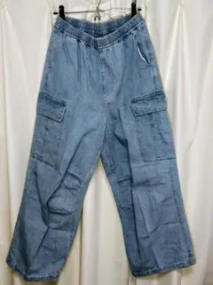 【古着】Mac-House ライトブルー デニム カーゴパンツ