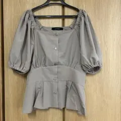 wcloset ダブルクローゼット　ブラウス　スクエアネックブラウス　ペプラム