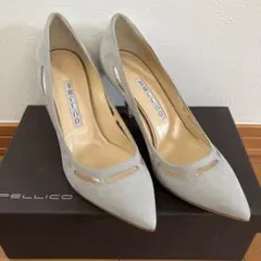 【ほぼ新品】PELLICO ANELLIパンプス　グレー　36.5のサムネイル