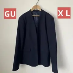 GU ジーユー　ウォッシャブル ノーカラー ジャケット サイズXL ネイビー
