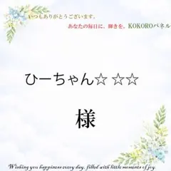 ひーちゃん☆ ☆☆　様専用