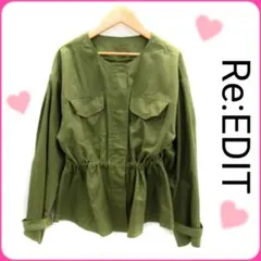 Re:EDIT ビッグポケット ノーカラー ミリタリー ジャケットのサムネイル