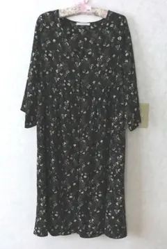 花柄前開きロングカーディガン