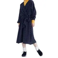 【新品】カシュクールワンピース ドット 羽織り 2WAY ロング 春夏のサムネイル