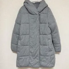 GU 【L】 ジーユー 中綿フーディコート グレー カジュアル 防寒