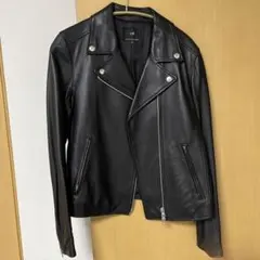 【極美品】23区 ライダースジャケット シープレザー 大きいサイズ 48 黒 美品】 23区 シープレザー ライダースジャケット ブラック