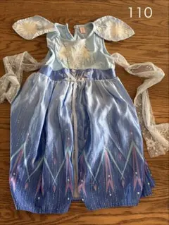 プリンセスドレス アナ雪エルサ風 ブルー 110 ノースリーブ 水色