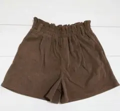 コーデュロイ　パンツ　キュロット　160　キッズ　女の子　ガールズ　ブラウン　茶
