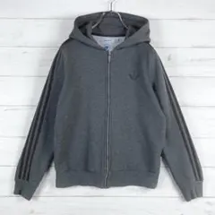 adidas アディダス フルジップアップパーカー グレー 100 L